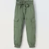 Blukids Pantaloni cago in pura lyocell bambina- Pantaloni