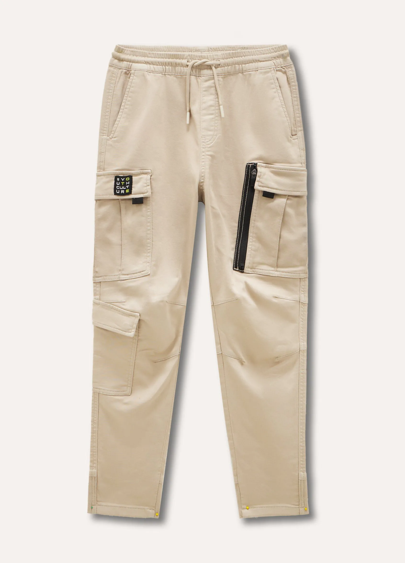 Blukids Pantaloni cargo in cotone stretch ragazzo- Pantaloni