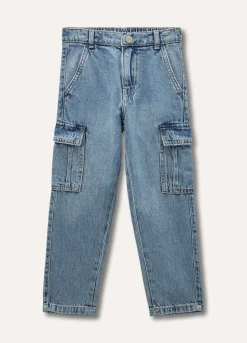 Blukids Pantaloni cargo in denim bambino-Bambino Jeans
