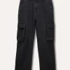 Blukids Pantaloni cargo in denim di misto cotone ragazzo- Jeans