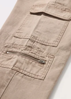 Blukids Pantaloni cargo in denim di puro cotone ragazza- Pantaloni