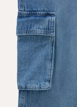 Blukids Pantaloni cargo in denim di misto cotone ragazzo- Jeans