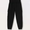 Blukids Pantaloni cargo in french terry di puro cotone bambina- Pantaloni