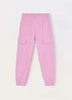 Blukids Pantaloni cargo in french terry di puro cotone bambina- Pantaloni