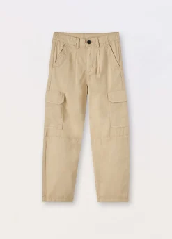 Blukids Pantaloni cargo in puro cotone ragazzo- Pantaloni