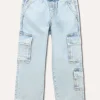 Blukids Pantaloni cargo wide leg bambino-Bambino Pantaloni