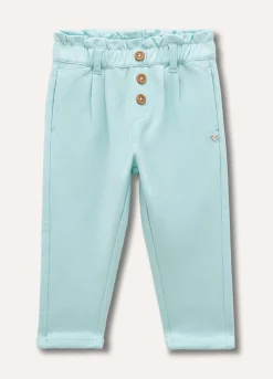 Blukids Pantaloni in cotone stretch con arriccio neonata- Pantaloni