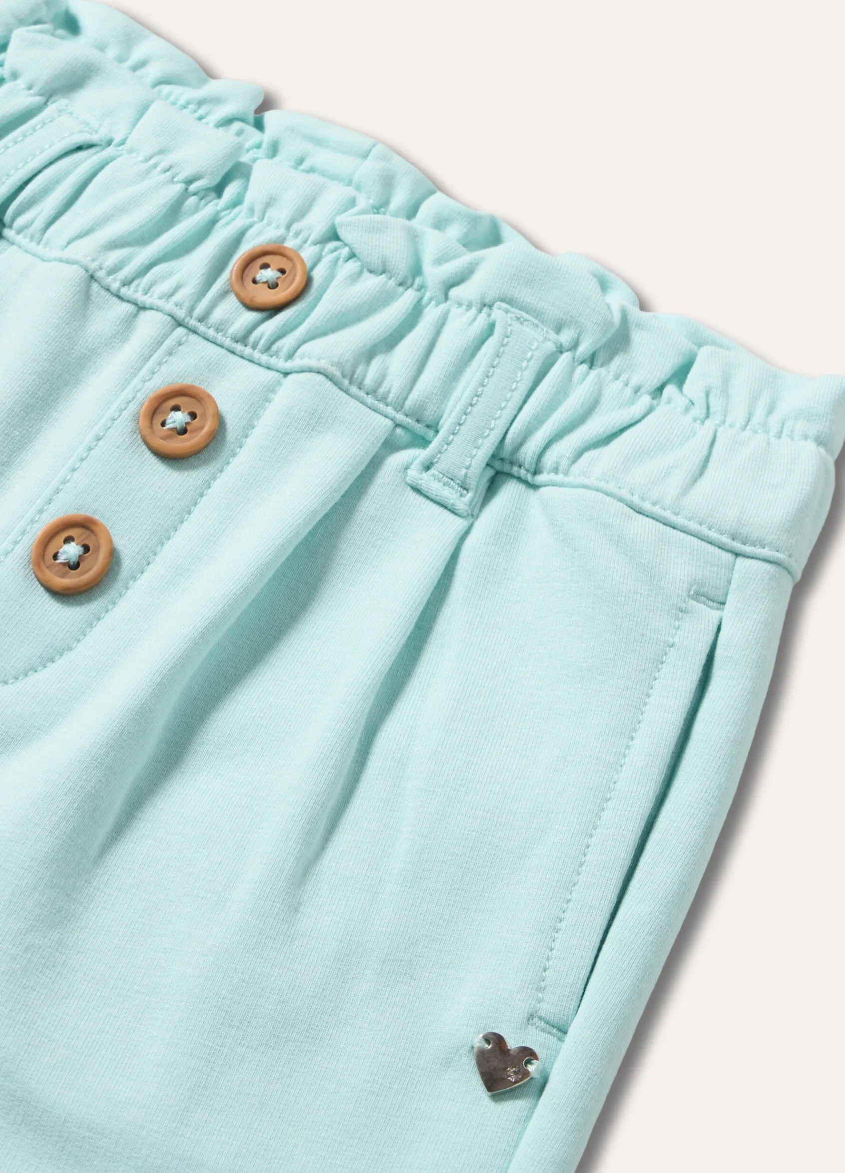 Blukids Pantaloni in cotone stretch con arriccio neonata- Pantaloni