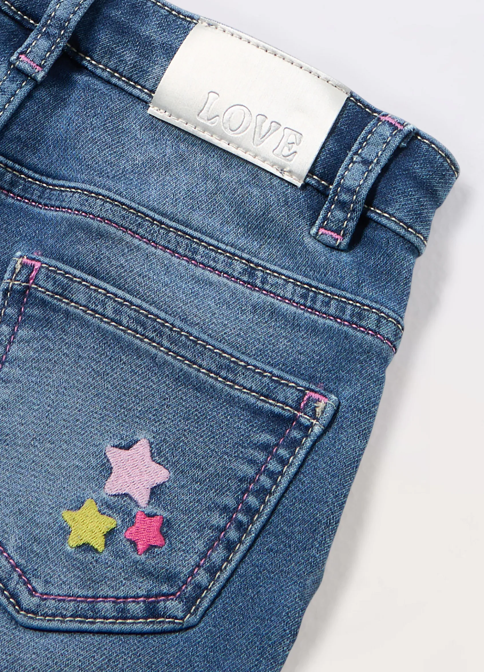 Blukids Pantaloni in denim di misto cotone bambina- Pantaloni
