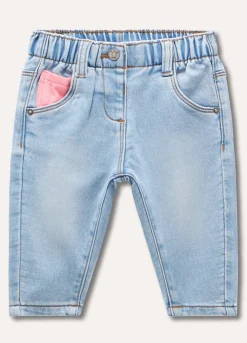 Blukids Pantaloni in french terry denim neonata- Jeans