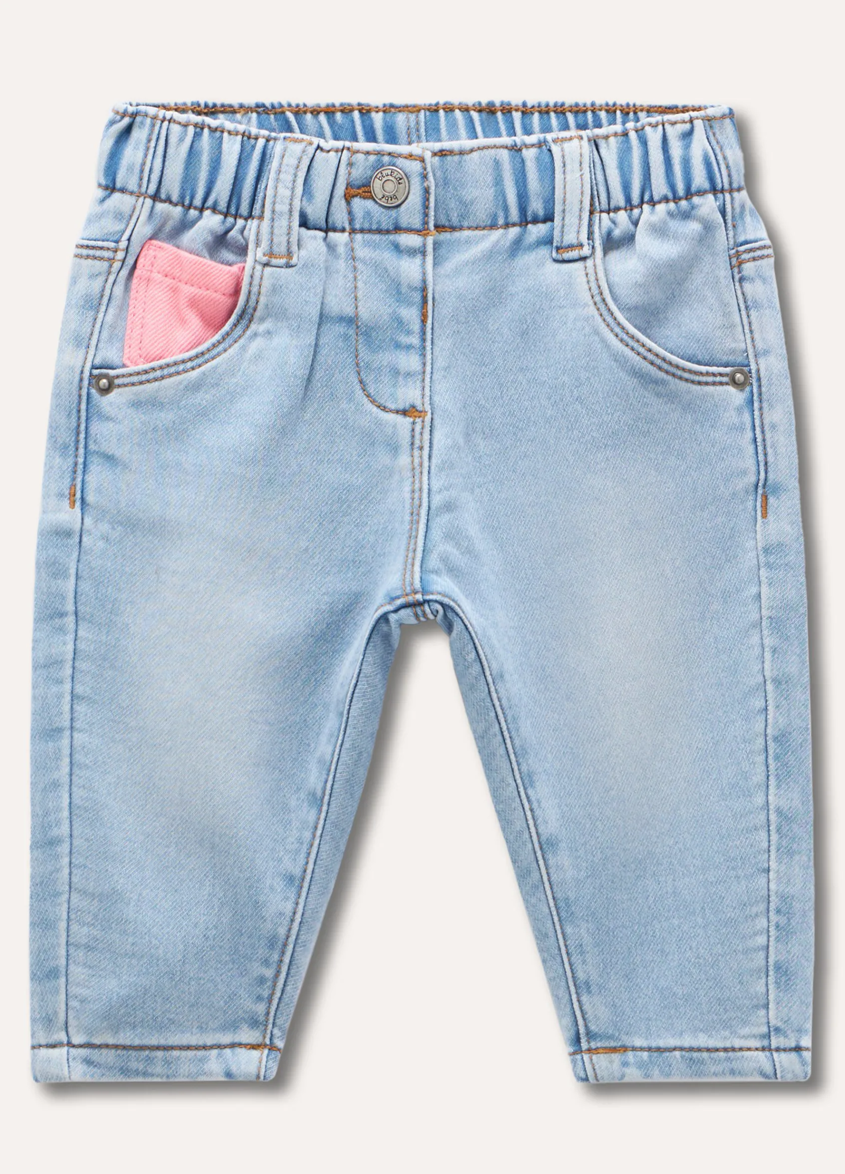 Blukids Pantaloni in french terry denim neonata- Jeans