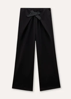Blukids Pantaloni in misto viscosa con fiocco ragazza- Pantaloni
