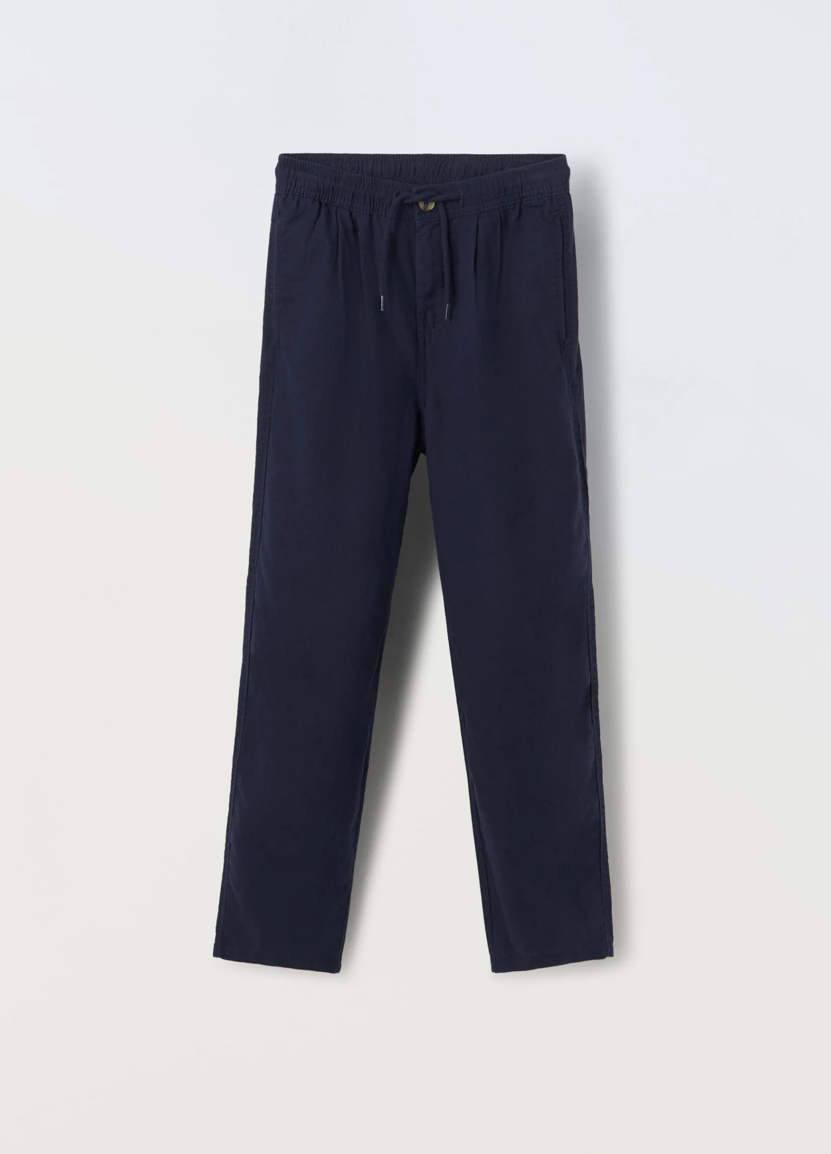 Blukids Pantaloni lunghi in misto lino ragazzo- Pantaloni