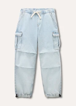 Blukids Pantaloni parachute in denim di puro cotone ragazzo- Jeans