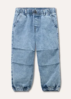 Blukids Pantaloni parachute in denim di puro cotone bambino-Bambino Jeans