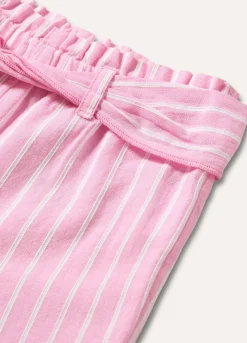 Blukids Pantaloni rigati in puro cotone neonata- Pantaloni