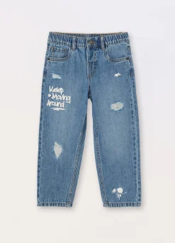 Blukids Pantaloni ripped in denim bambino-Bambino Jeans