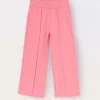 Blukids Pantaloni wide leg in french terry di puro cotone bambina- Pantaloni