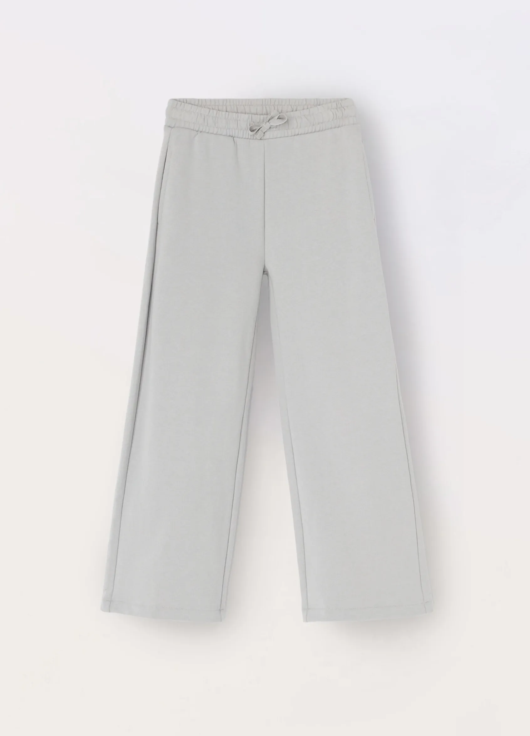 Blukids Pantaloni wide leg in french terry di puro cotone ragazza- Pantaloni