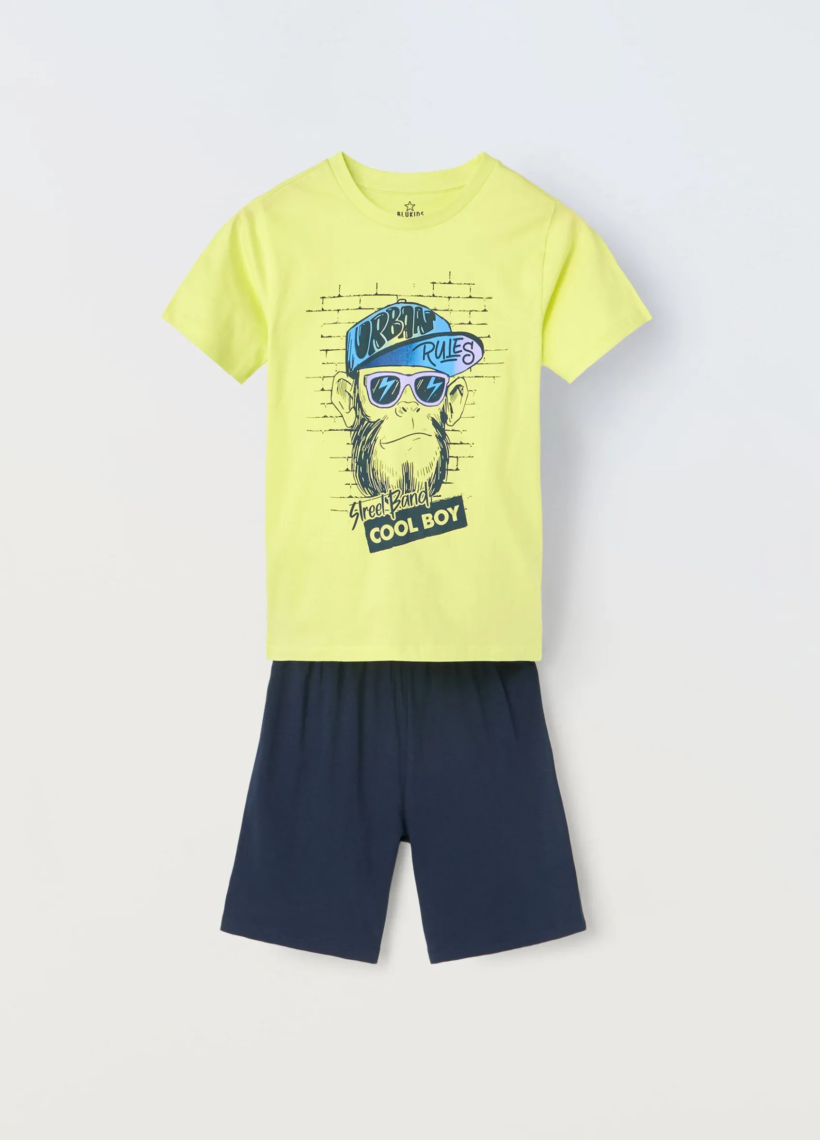Blukids Pigiama corto in puro cotone ragazzo- Pigiami