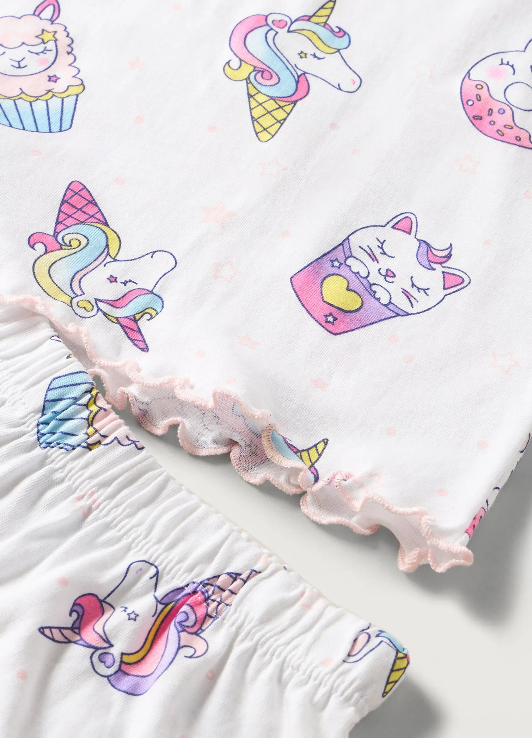 Blukids Pigiama corto in puro cotone con stampa bambina- Pigiami