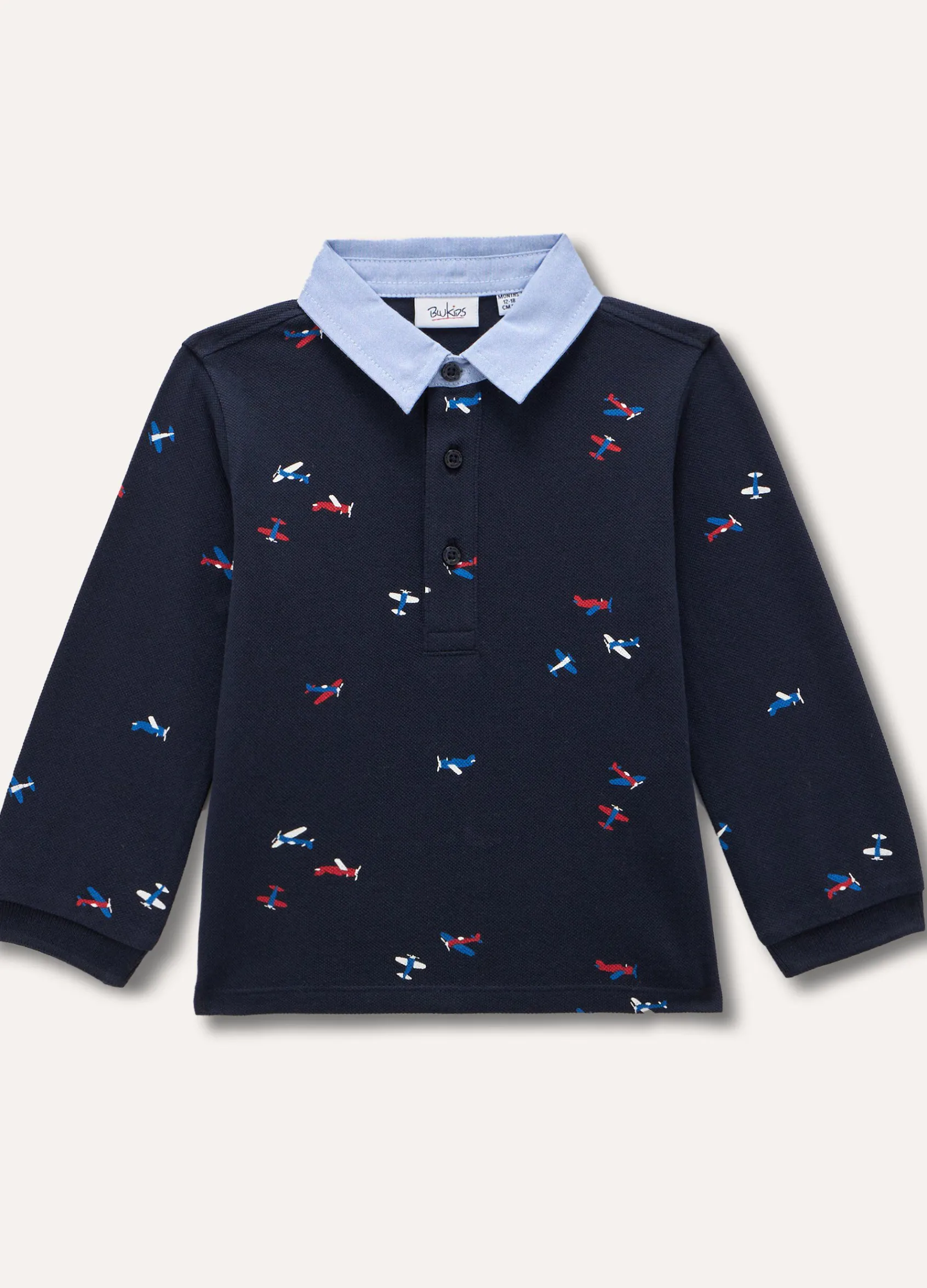 Blukids Polo in piqué di puro cotone neonato- T-shirt