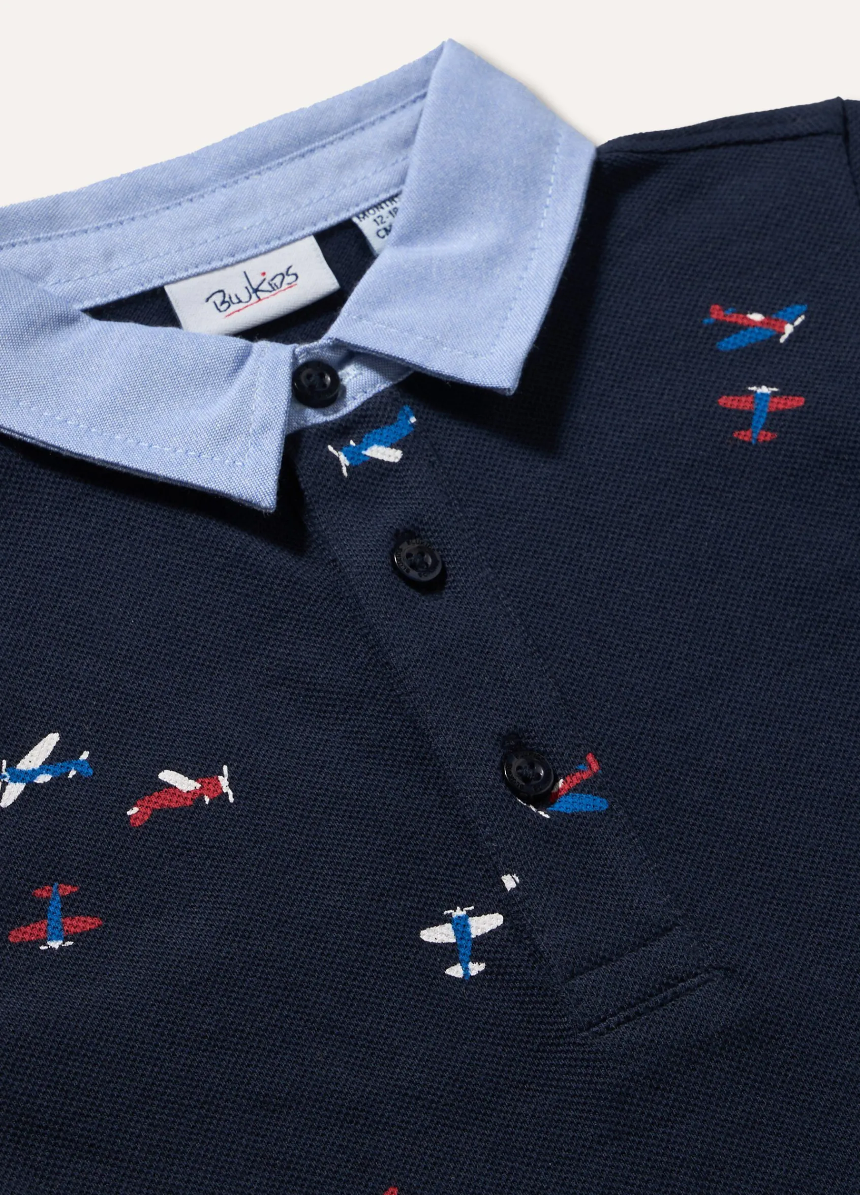 Blukids Polo in piqué di puro cotone neonato- T-shirt
