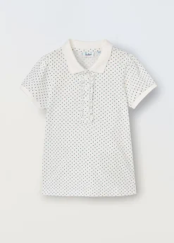 Blukids Polo in puro cotone con stampa bambina- T-shirt
