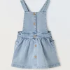 Blukids Salopette in denim di puro cotone neonata- Vestitini