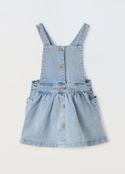 Blukids Salopette in denim di puro cotone neonata- Vestitini