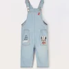 Blukids Salopette in denim di puro cotone neonata- Pantaloni