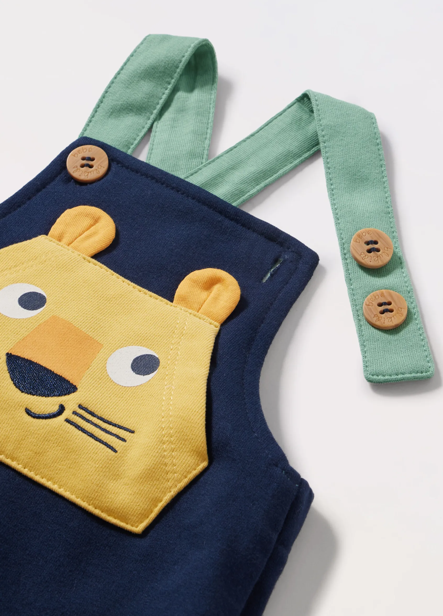 Blukids Salopette in french terry di puro cotone neonato- Completini