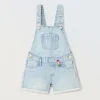 Blukids Salopette in puro cotone bambina- Pantaloni
