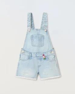 Blukids Salopette in puro cotone bambina- Pantaloni