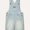 Blukids Salopette rigata in cotone stretch neonato- Pantaloni