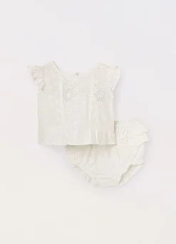 Blukids Set in puro cotone sangallo neonata- Completini