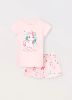 Blukids Set pigiama corto in jersey di puro cotone bambina- Pigiami