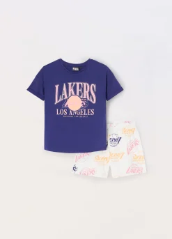 Blukids Set pigiama corto in jersey di puro cotone ragazza- Pigiami