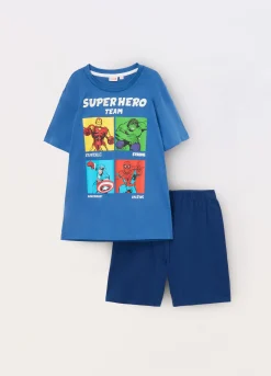 Blukids Set pigiama corto in jersey di puro cotone ragazzo- Pigiami