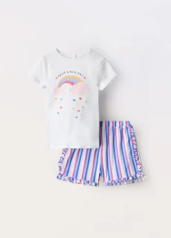 Blukids Set pigiama corto in jersey di puro cotone neonata- Pigiami