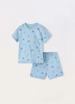 Blukids Set pigiama corto in jersey di puro cotone neonato- Pigiami