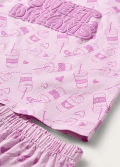 Blukids Set pigiama corto in jersey di puro cotone ragazza- Pigiami