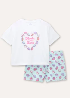 Blukids Set Pigiama corto in puro cotone ragazza- Pigiami