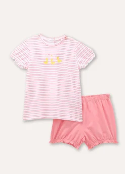 Blukids Set pigiama corto in puro cotone neonata- Pigiami