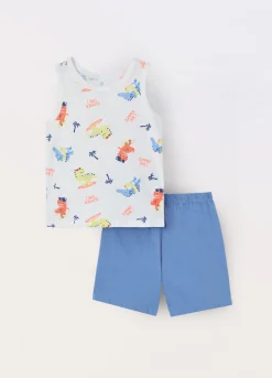 Blukids Set pigiama corto in puro cotone neonato- Pigiami