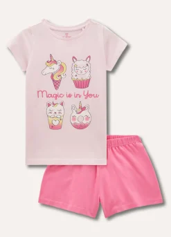 Blukids Set pigiama corto in puro cotone bambina- Pigiami