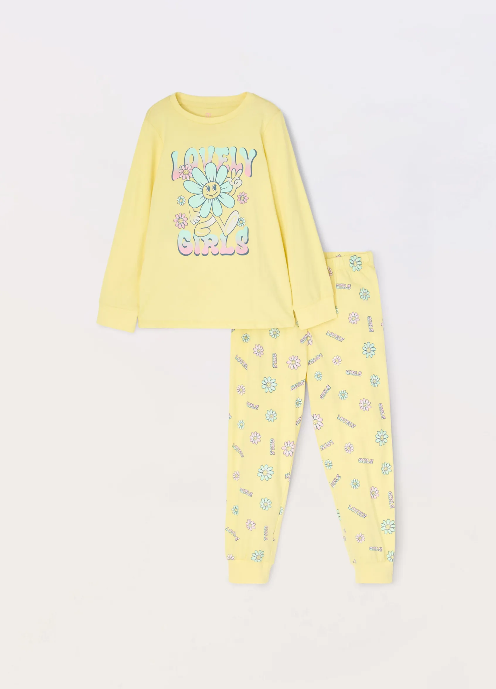 Blukids Set pigiama in jersey di puro cotone bambina- Pigiami