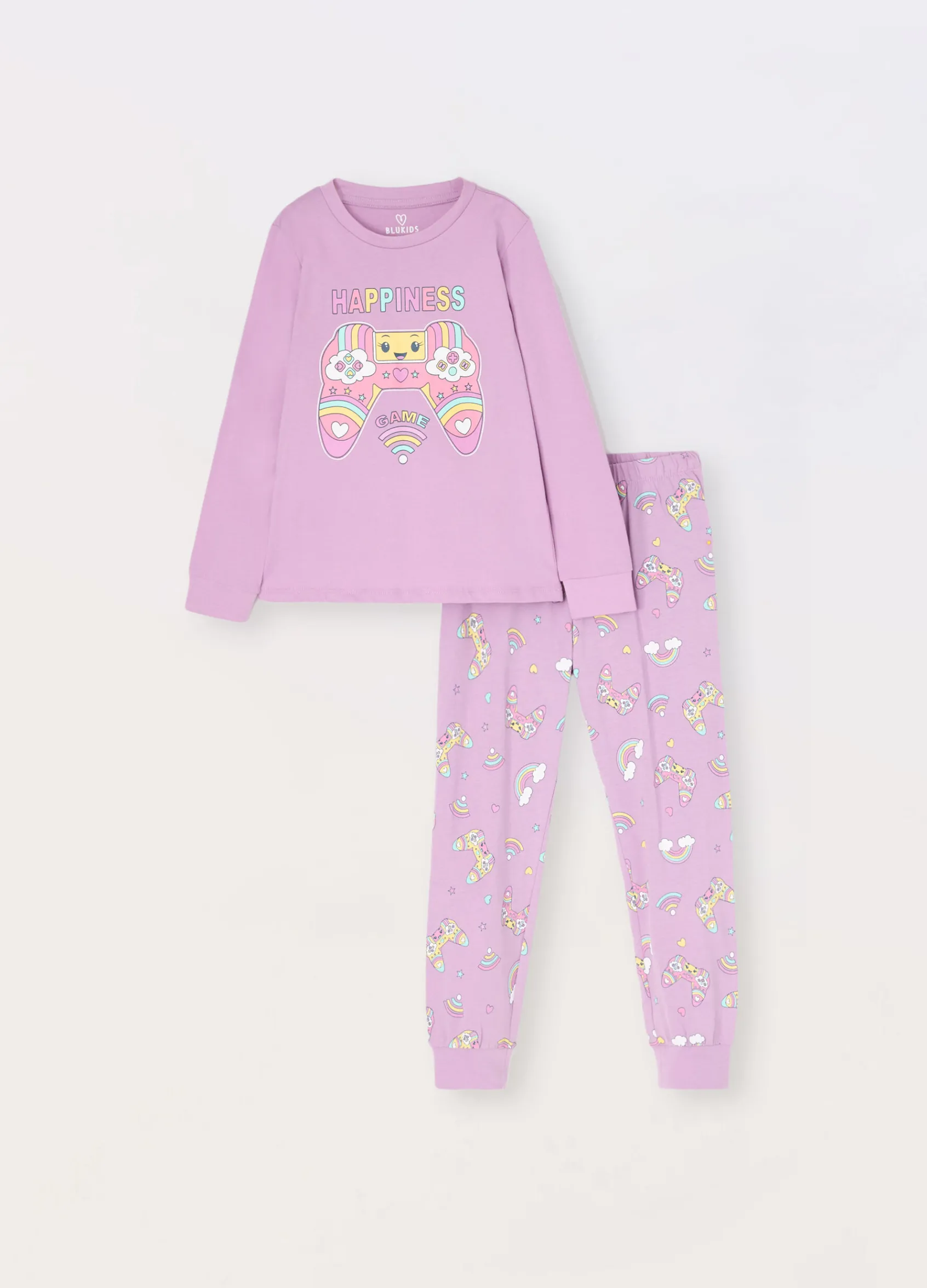 Blukids Set pigiama in jersey di puro cotone bambina- Pigiami