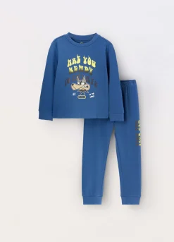 Blukids Set pigiama lungo in interlock di puro cotone bambino-Bambino Pigiami