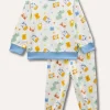 Blukids Set pigiama lungo in puro cotone stampato neonato- Pigiami